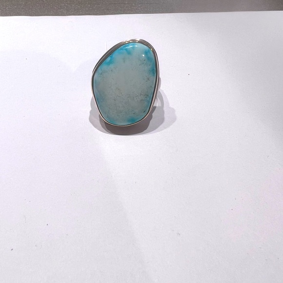Jamie Joseph Sterling/14k Gold with Natural Turquoise Ring.Size 8 - Picture 4 of 5